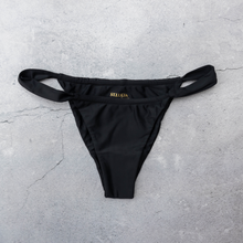 Load image into Gallery viewer, LEVANZO Ruched Bikini Bottom in Nero
